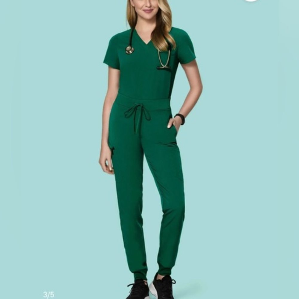 NWT Mandala Hunter Green High Waist Joggers Scrubs